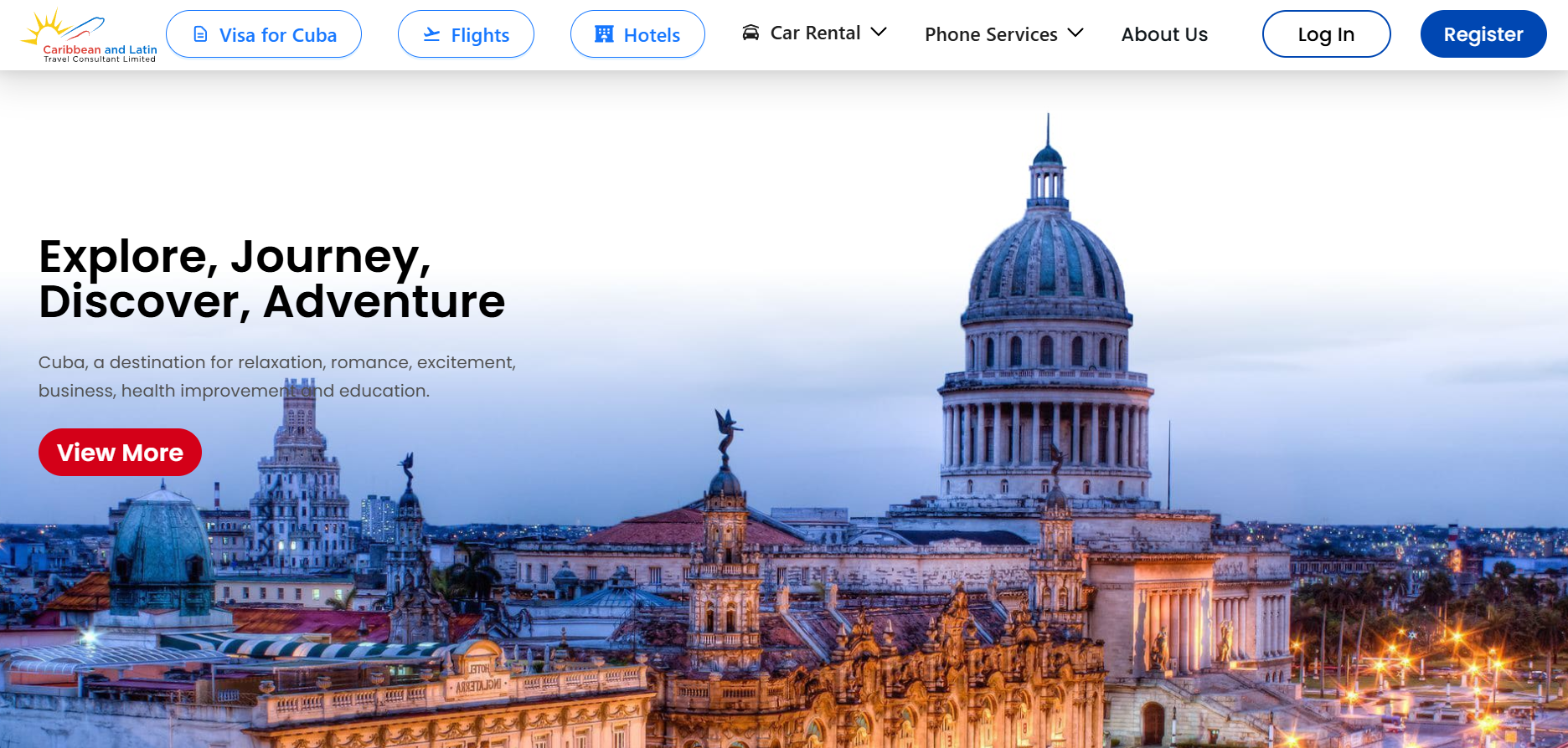 Sitio web Caribbean and Latin Travel 